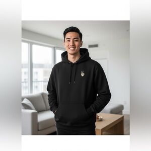 Berry Supply Co Black hoodie peace sign black unisex small skeleton‎ peace sign